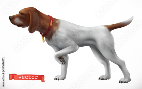 Dog. Hunting Companion 3d vector icon