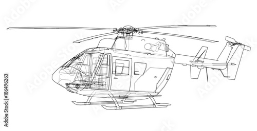 Outline drawing of helicopter