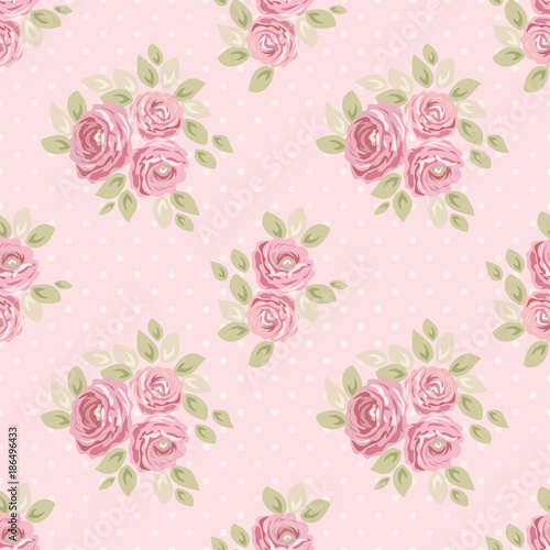 Cute vintage seamless shabby chic floral patterns for your decoration