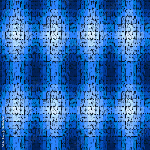 Fabric pattern tribal ethnic ornament blue white