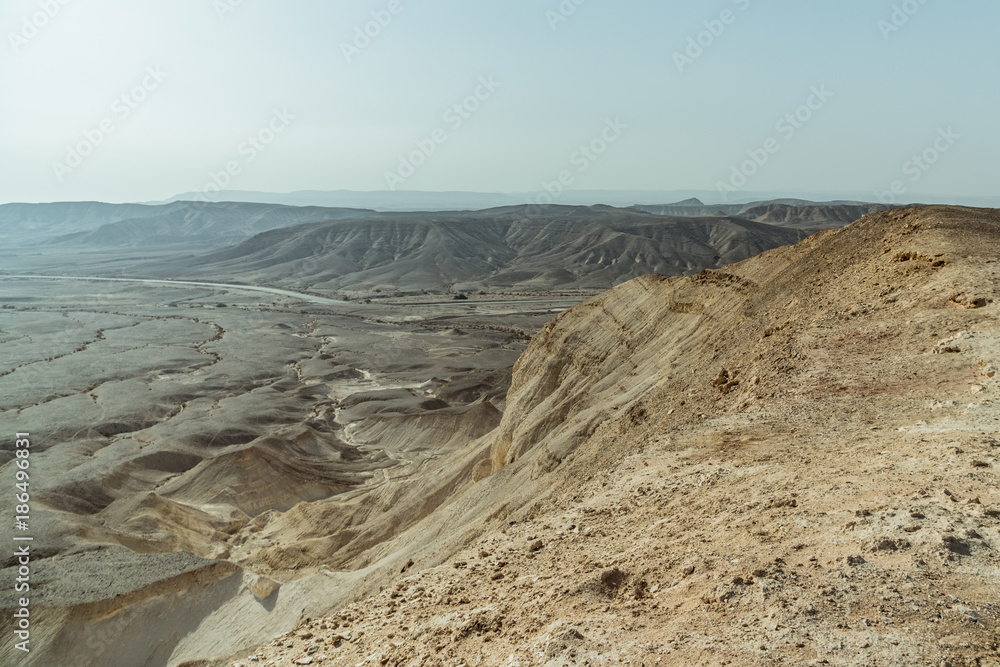 Landscape of desert near the dead sea in Israel.
