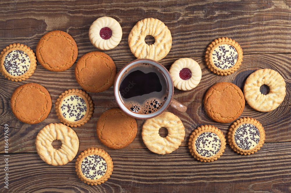 Cup of coffee and biscuits Cup of coffee and biscuits