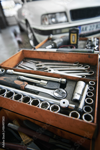 tools in a garage 