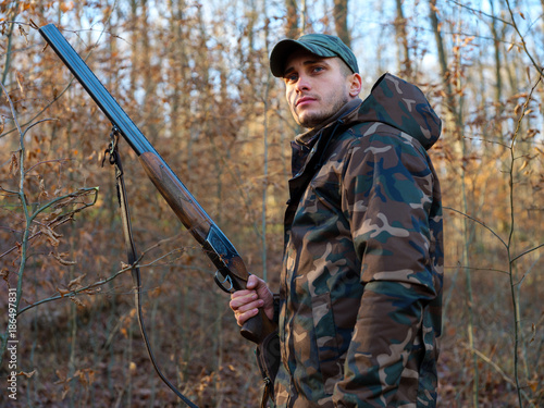 Hunter with shotgun