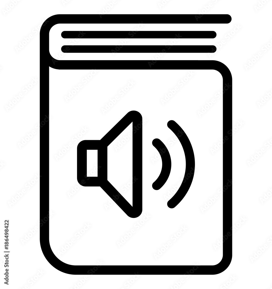 audio book icon on white background audio book icon on white background