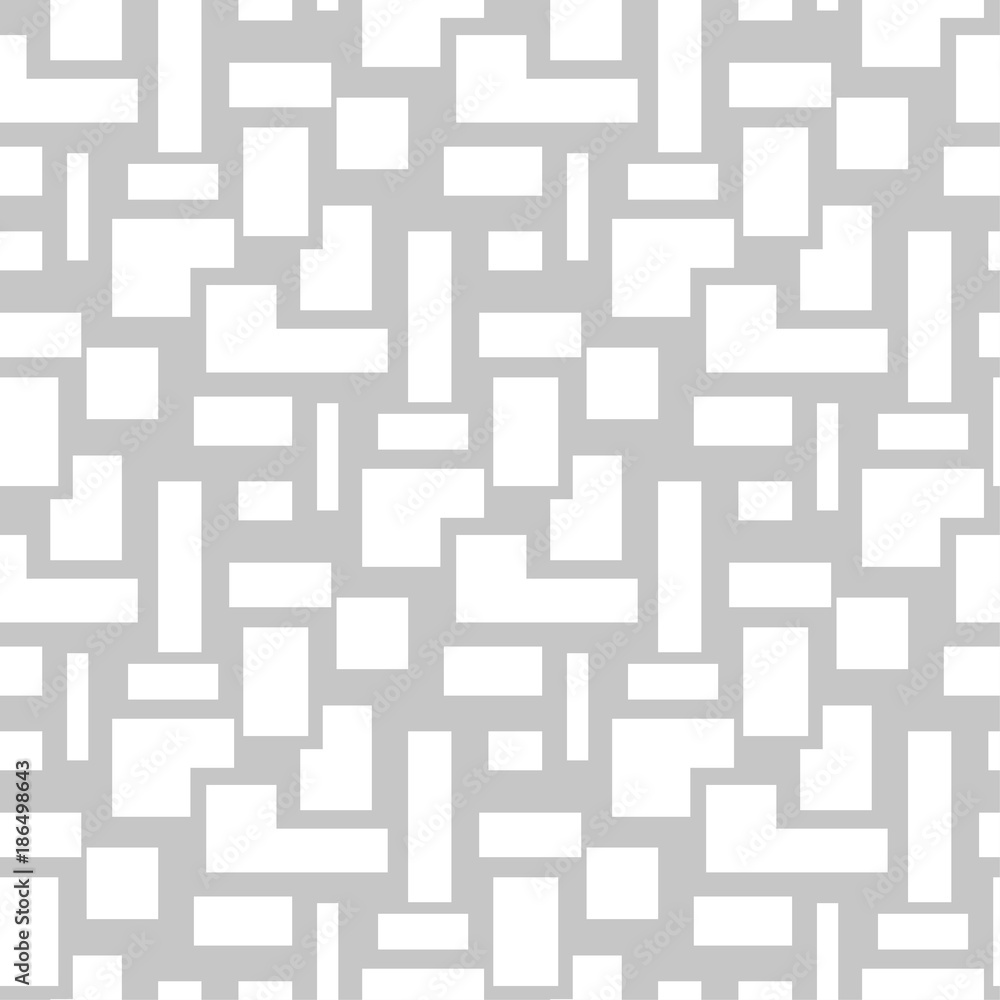 Gray and white geometric ornament. Seamless pattern