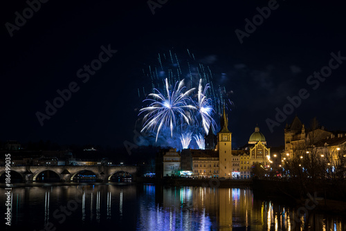 Prague New year s fireworks 2018