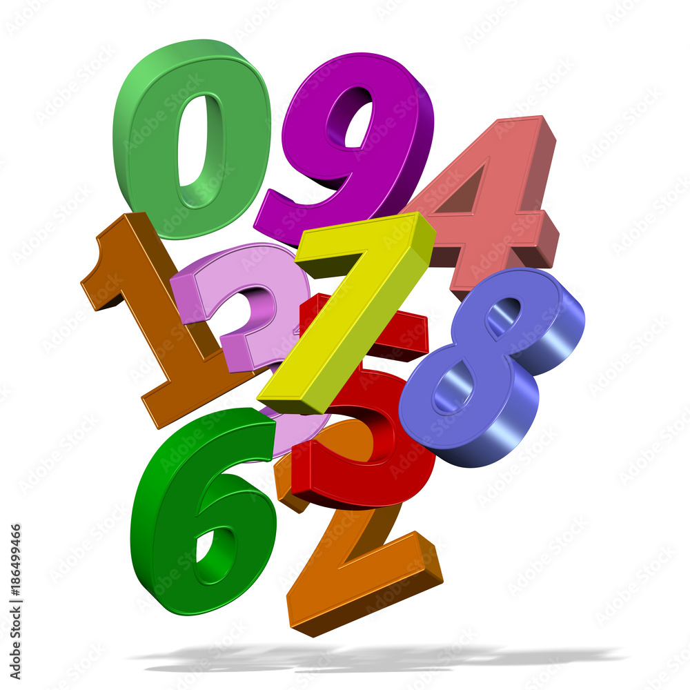 Bunte Ziffern Stock-Illustration | Adobe Stock