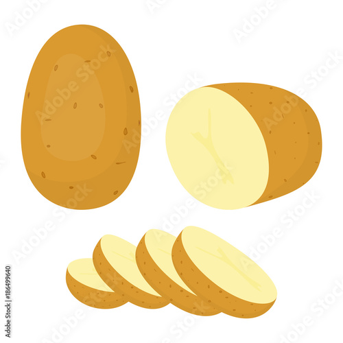 potatoes isolated on white background