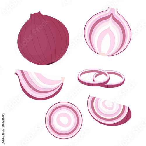 set with red onion