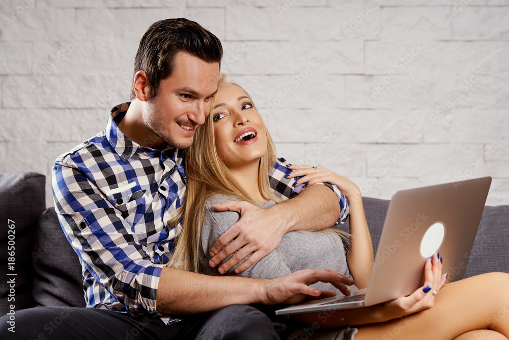 Lovely young couple posing stock photo. Image of casual - 22236260