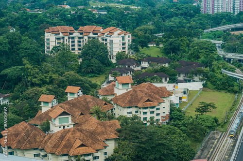 Canvas Print Cityscape view from above at apartment buildings  in Kuala Lumpur, Malaysia