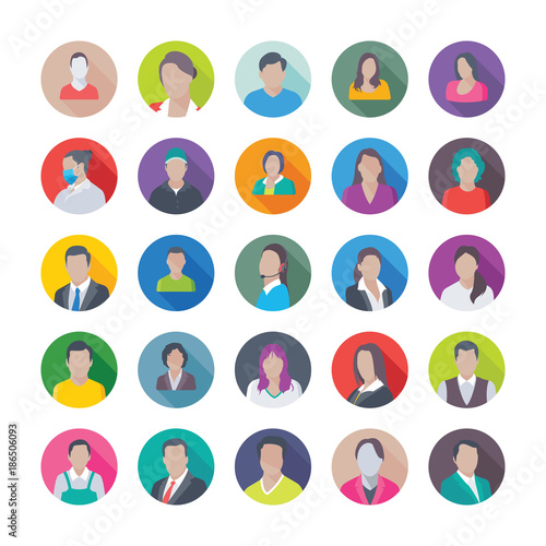 Professional Flat Icons of Professions
