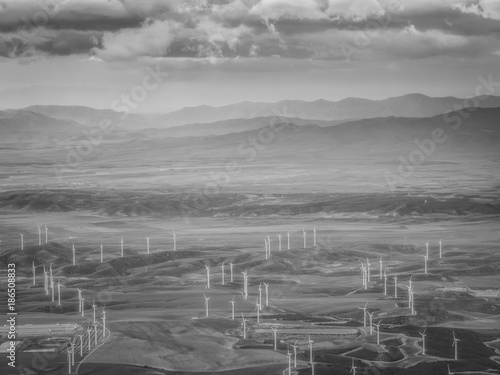 Wind turbines in Zaragoza Spain © staoist520