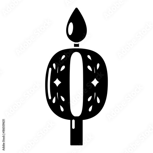 Candle numbering icon, simple black style