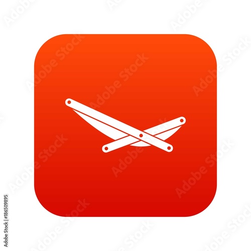 Beach chaise icon digital red