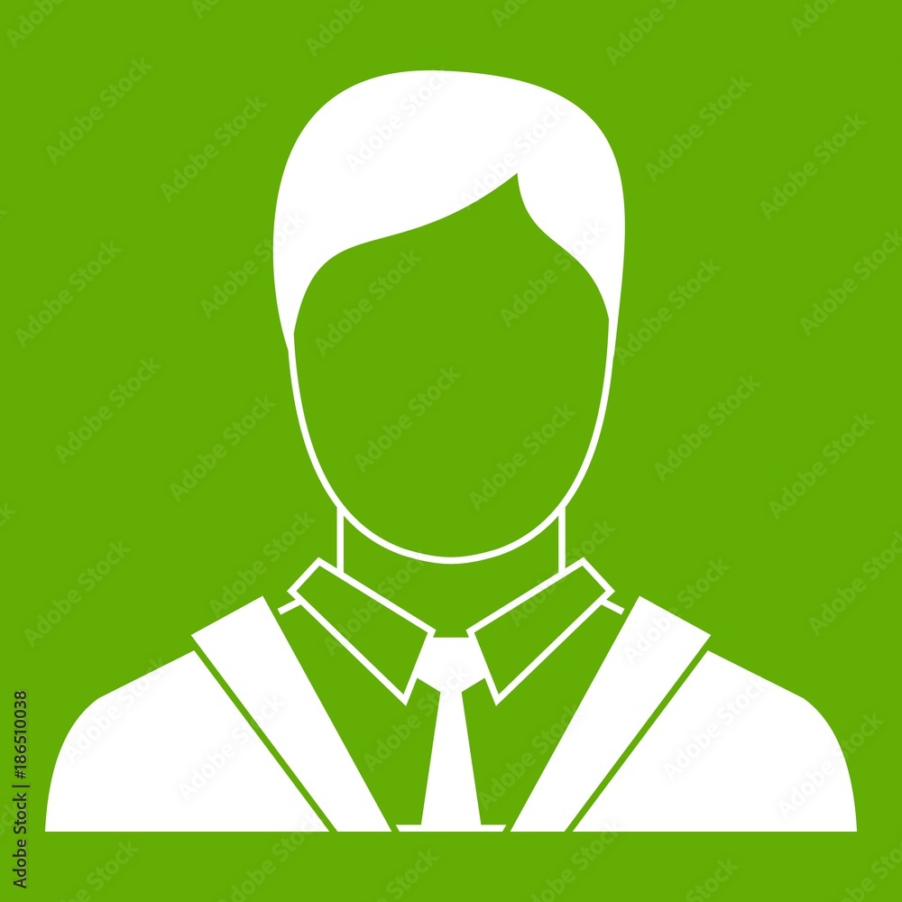 Obraz premium Man in business suit icon green