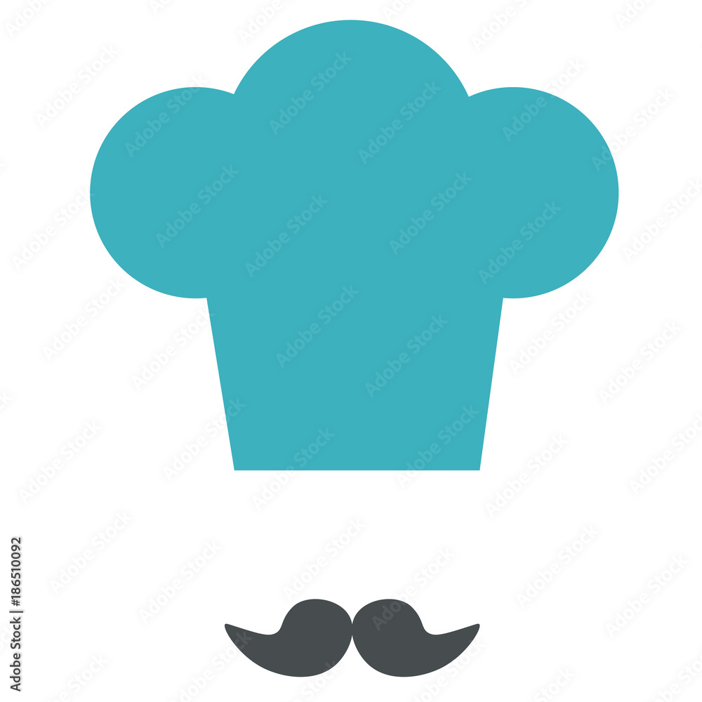 Icon of chef cooking hat and mustache Icon of chef cooking hat and mustache