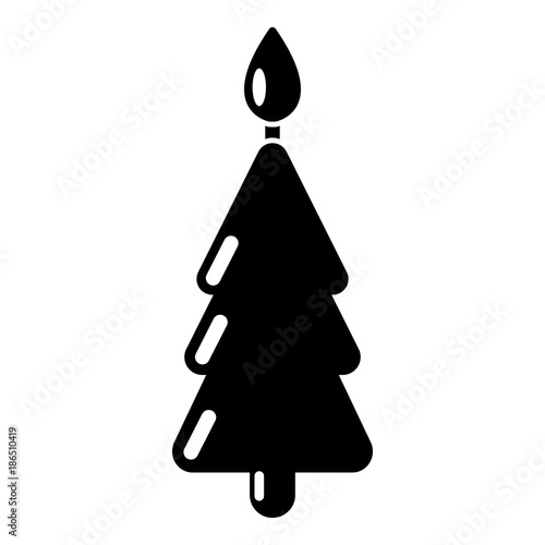 Candle christmas icon, simple black style