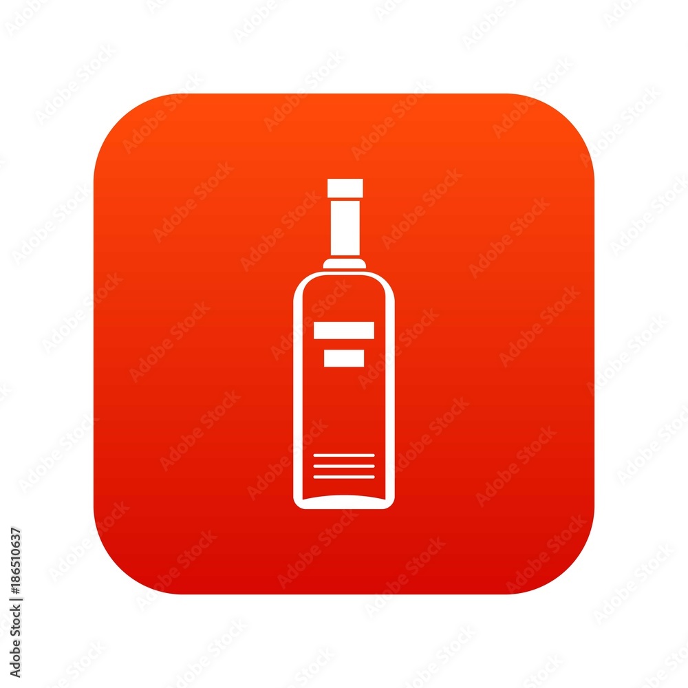 Bottle of vodka icon digital red Bottle of vodka icon digital red