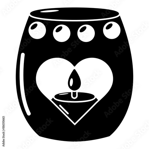 Candle passion icon, simple black style