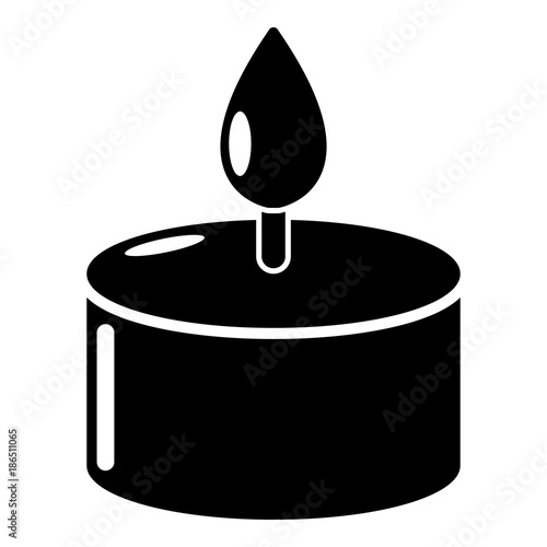 Candle icon, simple black style