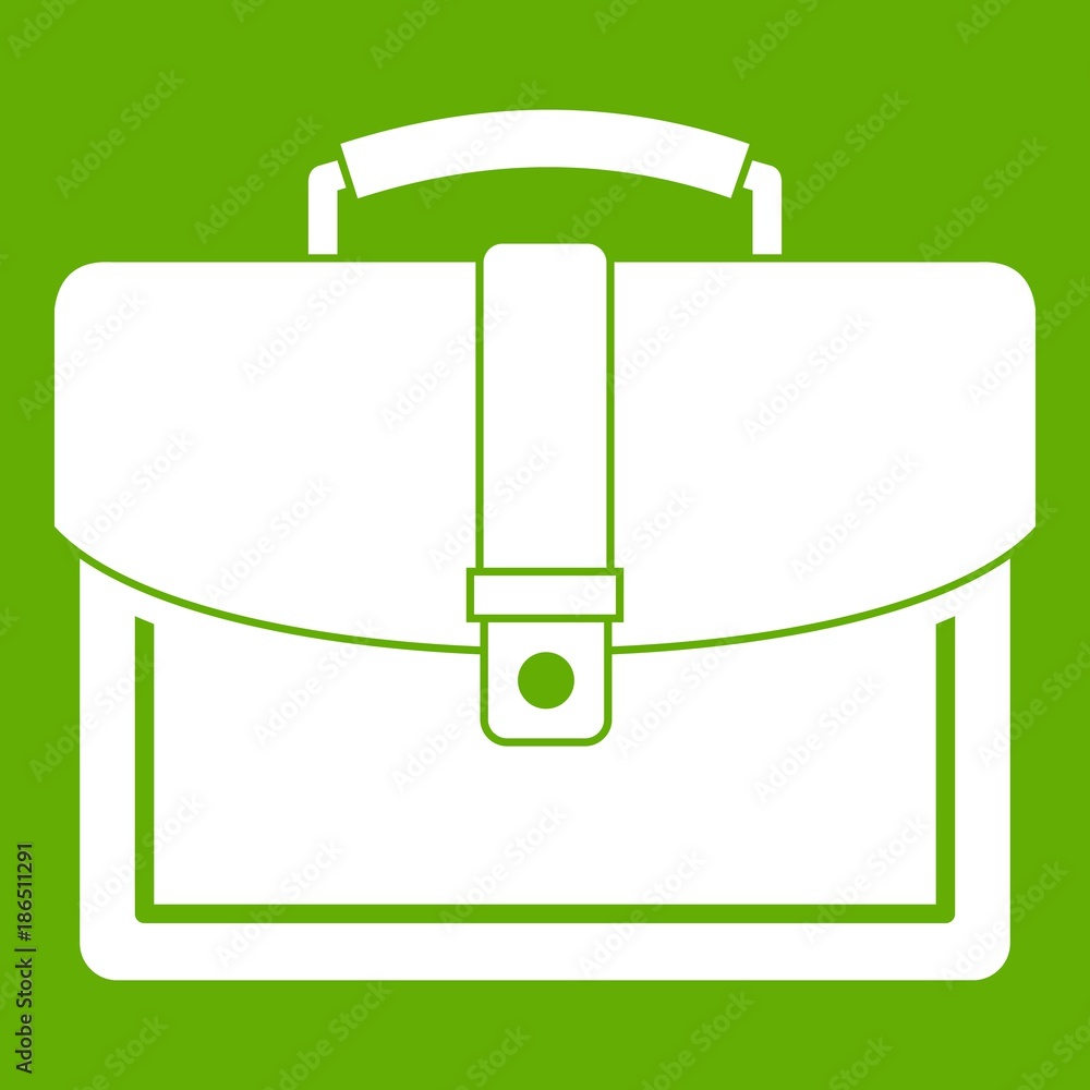 Business briefcase icon green Business briefcase icon green