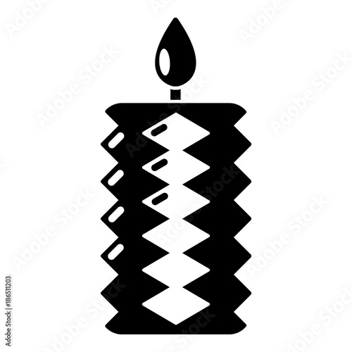 Candle decoration icon, simple black style