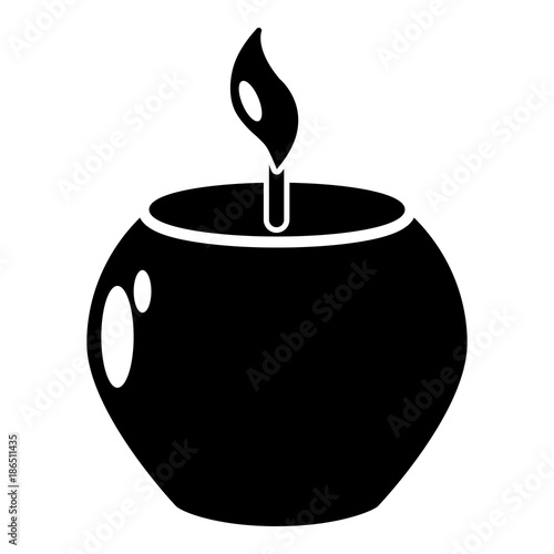 Candle spa icon, simple black style