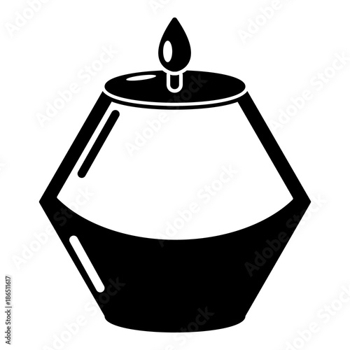 Candle aromatic icon, simple black style