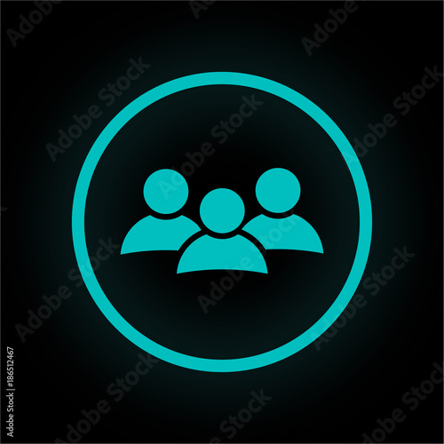 Neon Button rund - Gemeinschaft