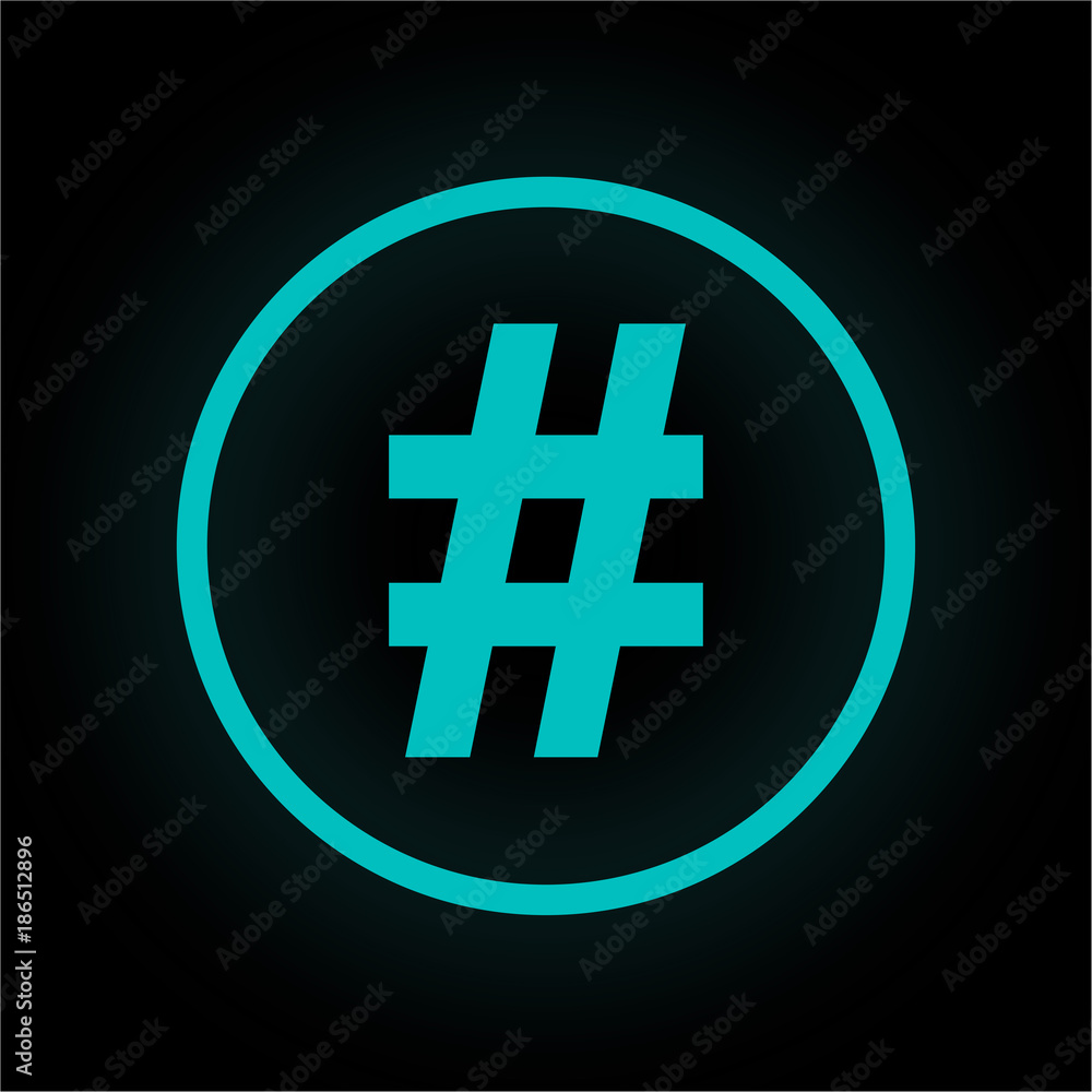 Fototapeta premium Neon Button rund - Raute