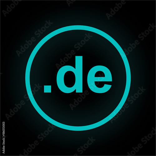 Neon Button rund - .de-Domain einfach