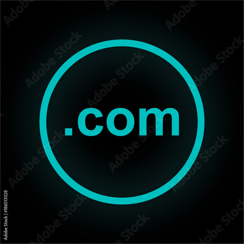 Neon Button rund - .com-Domain einfach