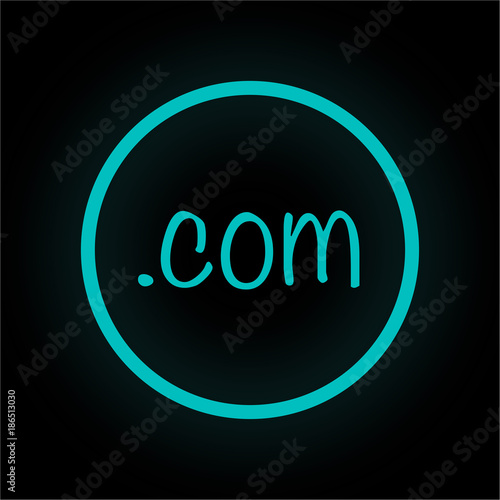 Neon Button rund - .com-Domain kreativ