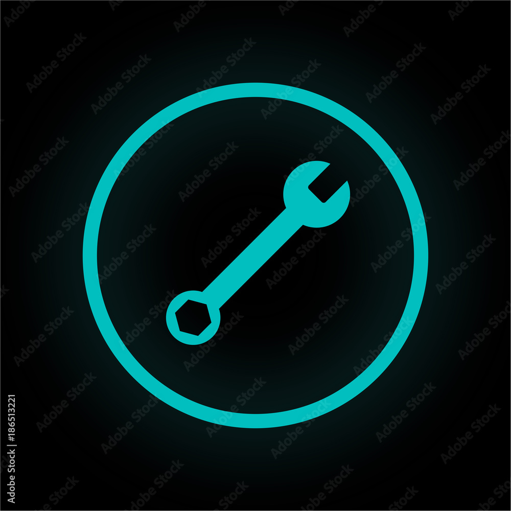 Neon Button rund - Reparatur-Symbol Neon Button rund - Reparatur-Symbol