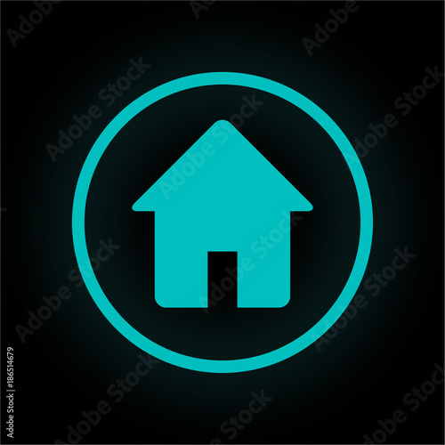 Neon Button rund - Eigenheim