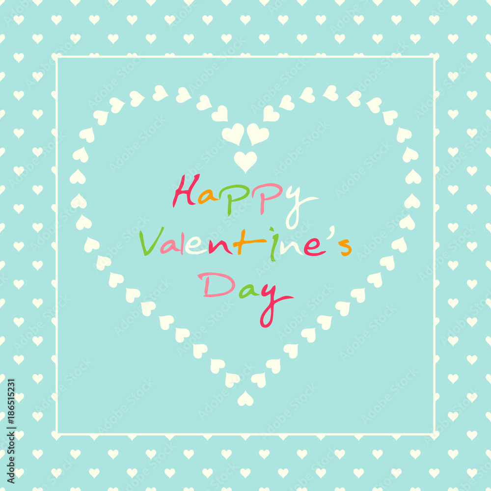 Valentines day background. Romantic pastel heart with colorful text pattern Valentines day background. Romantic pastel heart with colorful text pattern