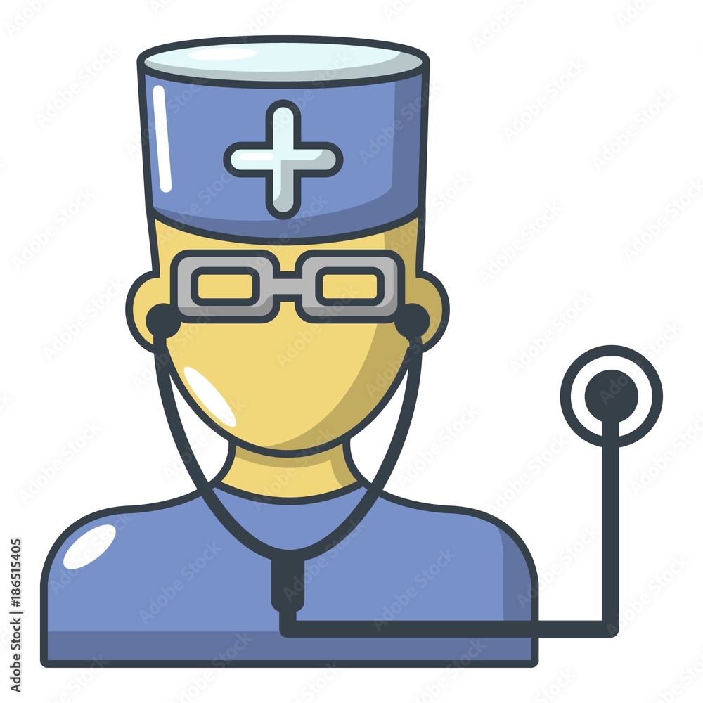 Doctor icon, cartoon style