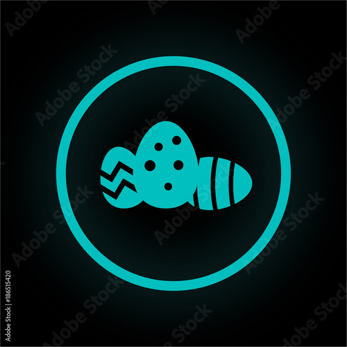 Neon Button rund - Ostereier