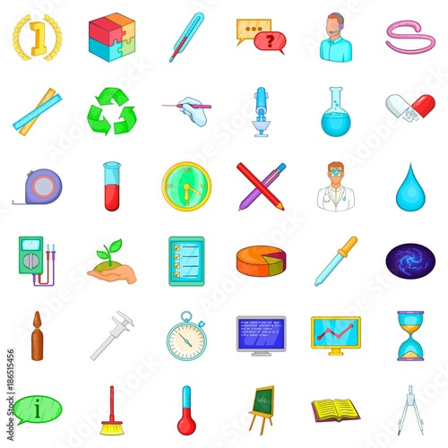 Development icons set, cartoon style