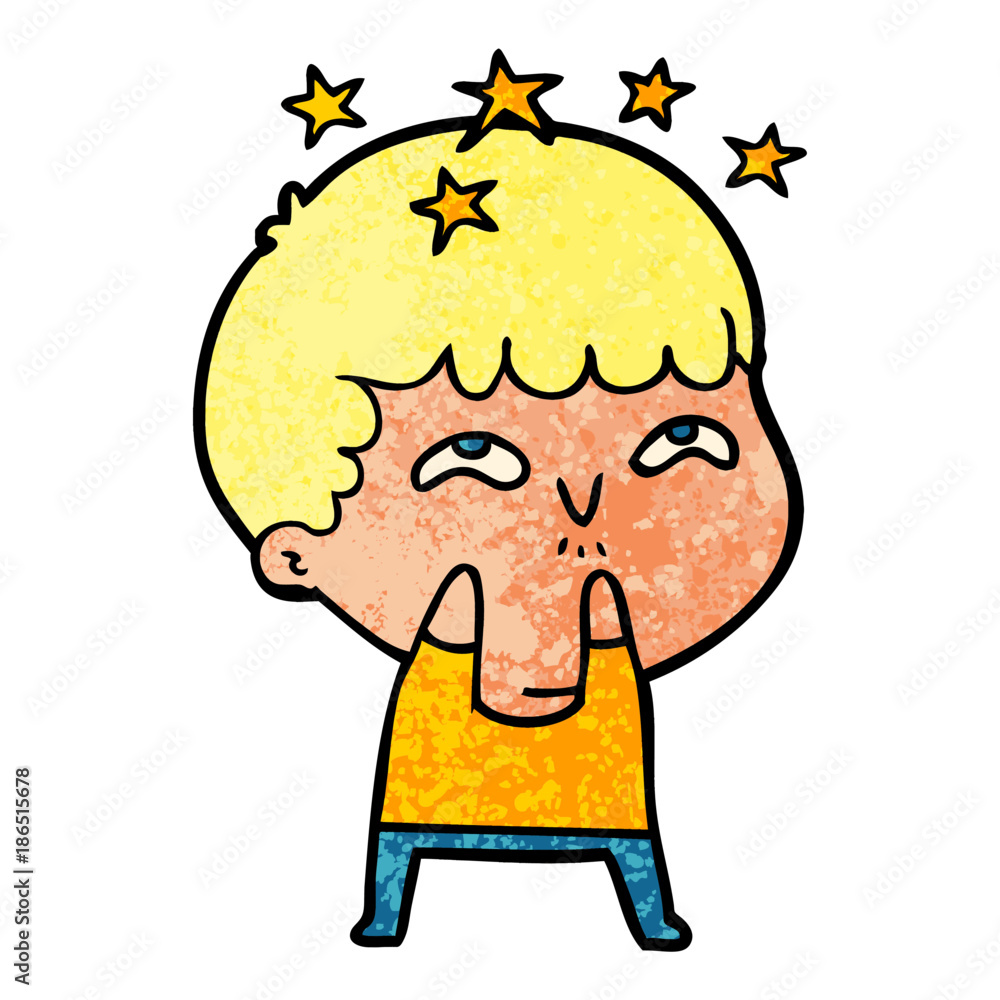 Obraz premium cartoon amazed boy