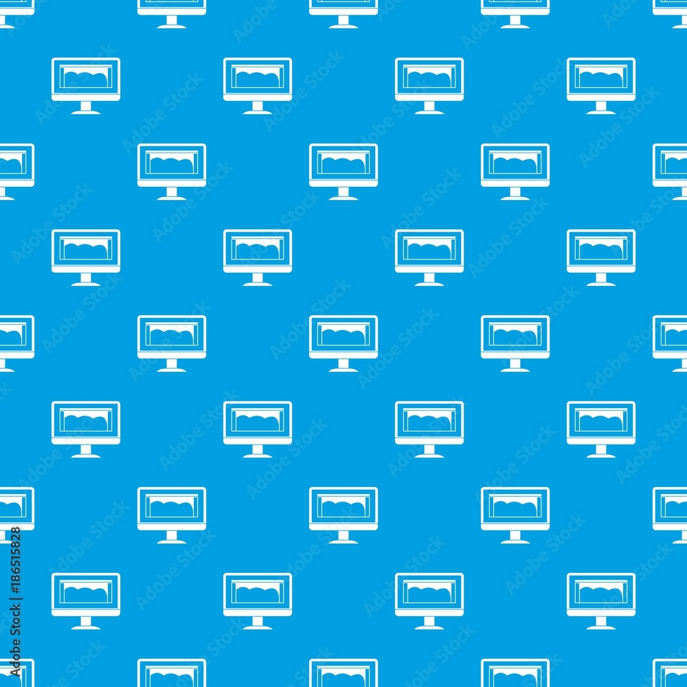 Drawing monitor pattern seamless blue Drawing monitor pattern seamless blue