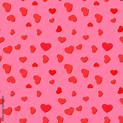 Heart seamless pattern background. Tileable love backdrop