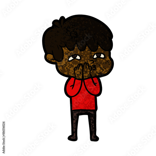 cartoon curious man