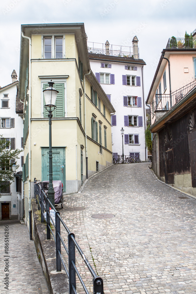 Fototapeta premium Zurich old town street