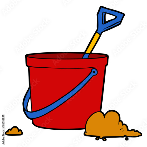 cartoon bucket and spade