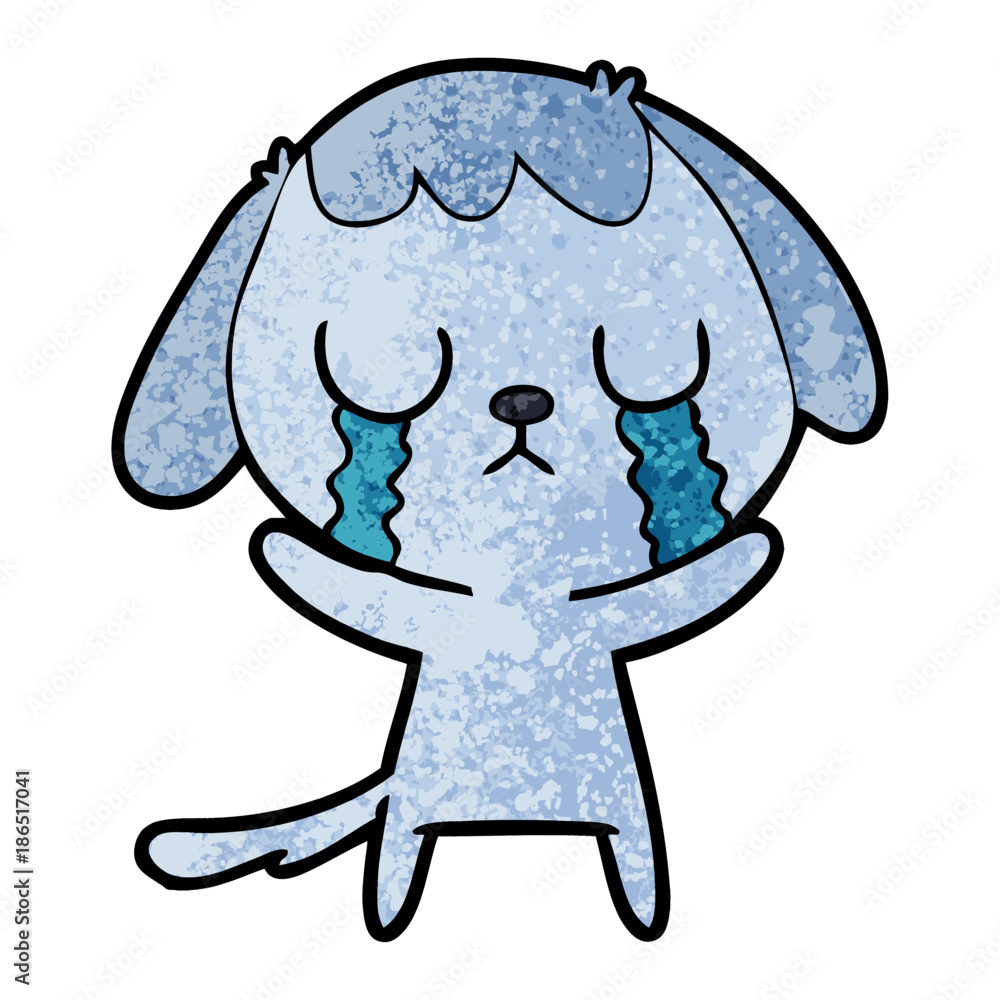 Obraz premium cute cartoon dog crying