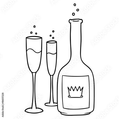 cartoon champagne