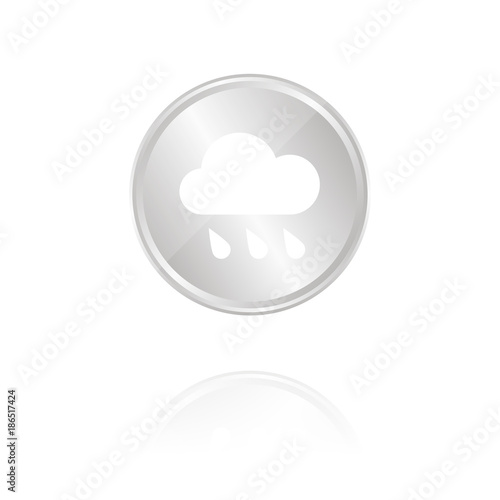 Regenwolke - Silber Münze mit Reflektion